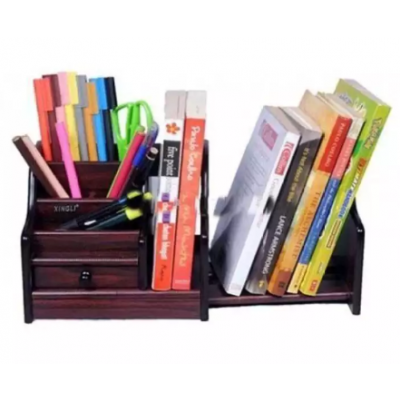 Pistto Polished Authentic Multi-Functional Wooden Pen Stand Holder / Mobile Holder, Visiting Card and Remote Stand for Desk Organizer Penstand Table Accessories